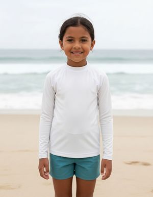 White Onyx Rash Guard Kids Rash Guard — Lolekai