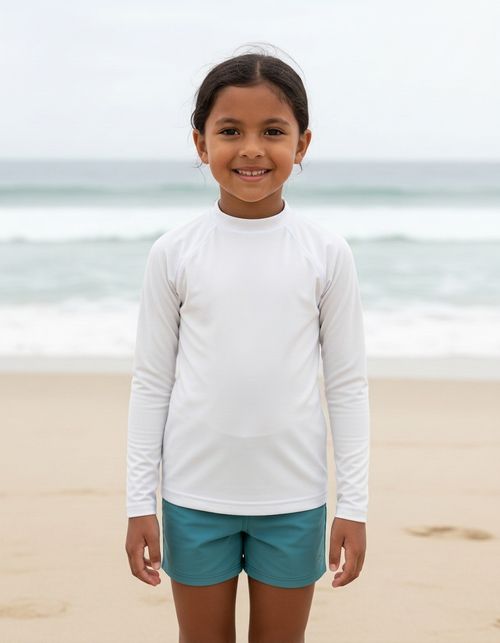 Kids White Onyx Rash Guard Kids Rash Guard — Lolekai