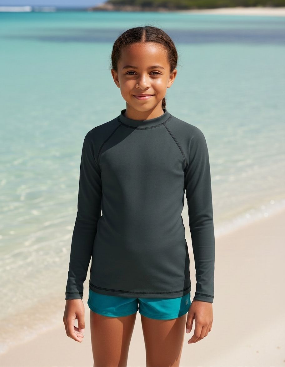 Gunmetal Rash Guard Kids Rash Guard — Lolekai