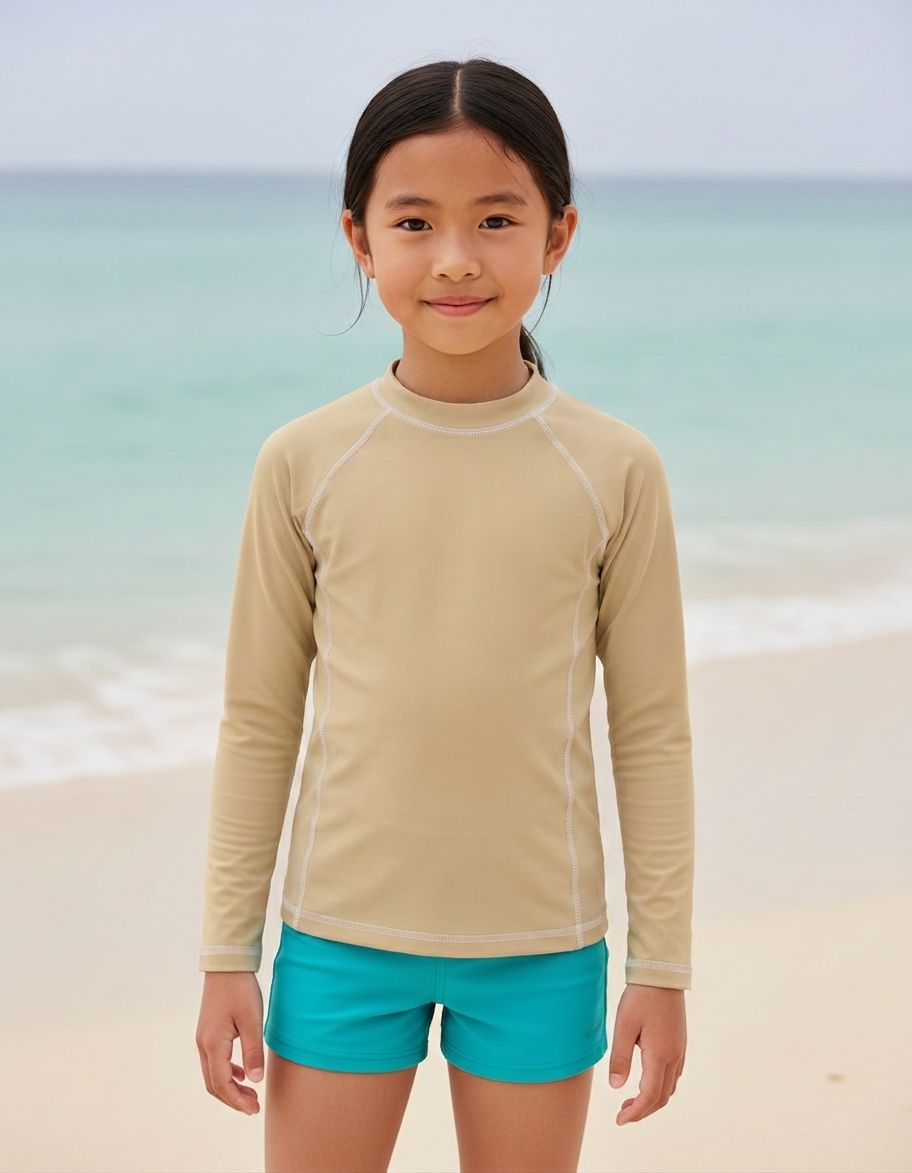 Kids Almond Rash Guard Kids Rash Guard — Lolekai
