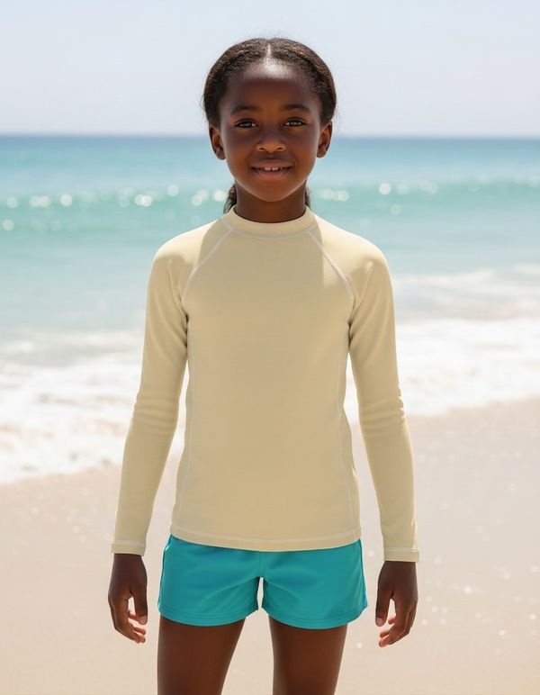 Girls Wheat Rash Guard