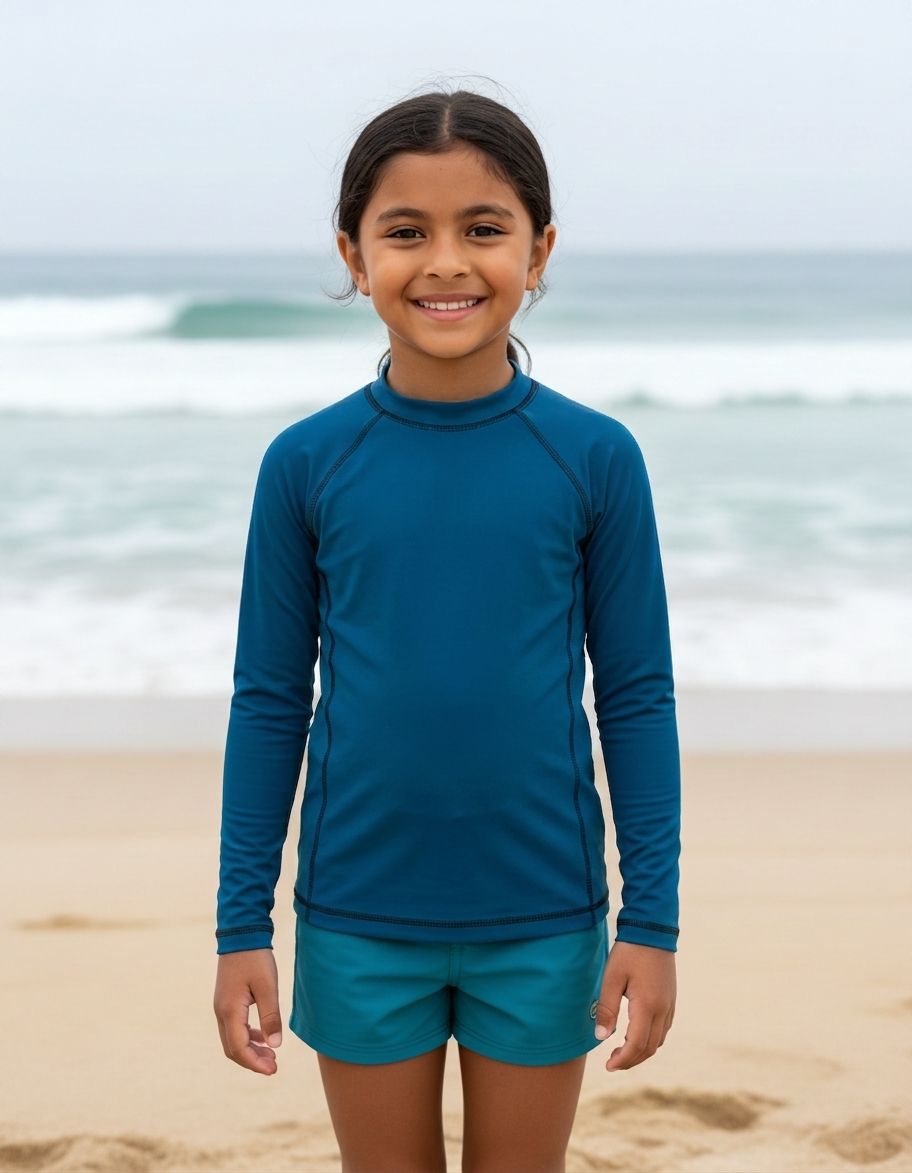 Kids Marine Blue Rash Guard Kids Rash Guard — Lolekai