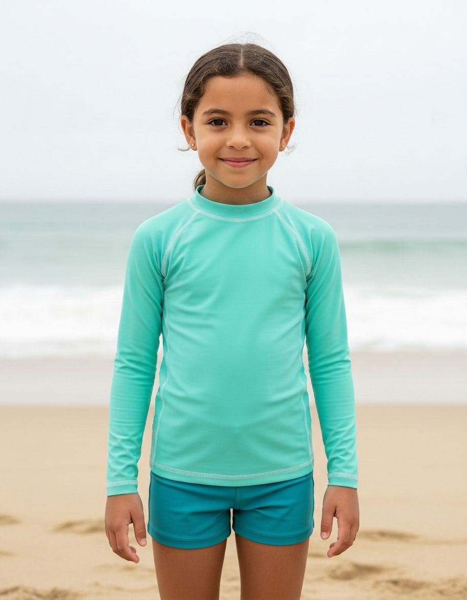 Unisex Kids Aquamarine Rash Guard Kids Rash Guard — Lolekai