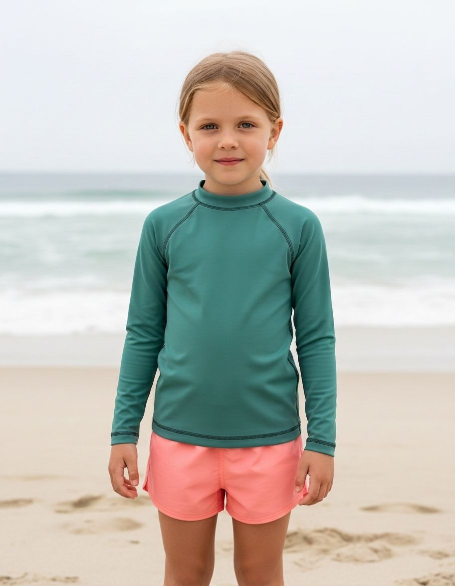 Unisex Kids Tourmaline Rash Guard Kids Rash Guard — Lolekai