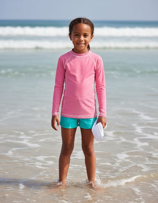 Girls Flamingo Rash Guard