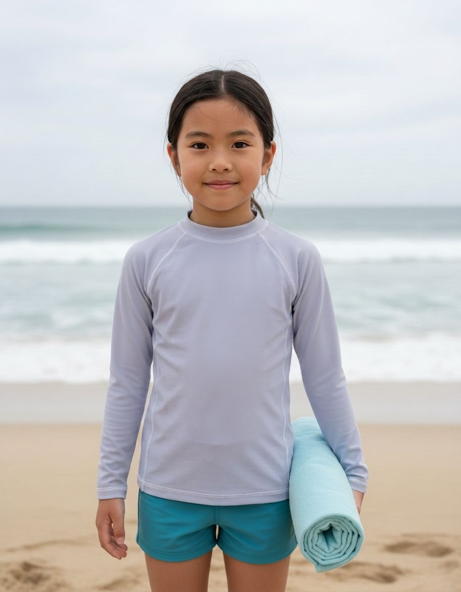 Kids Lavender Gray Rash Guard Kids Rash Guard — Lolekai
