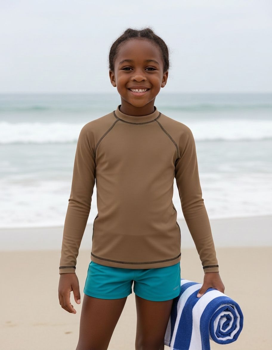 Kids Hazelnut Rash Guard Kids Rash Guard — Lolekai