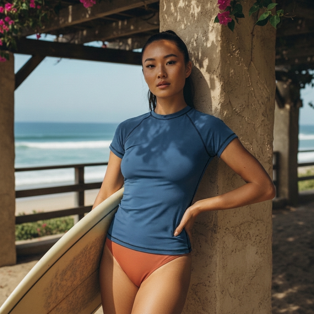 Short Sleeve in Mid Denim