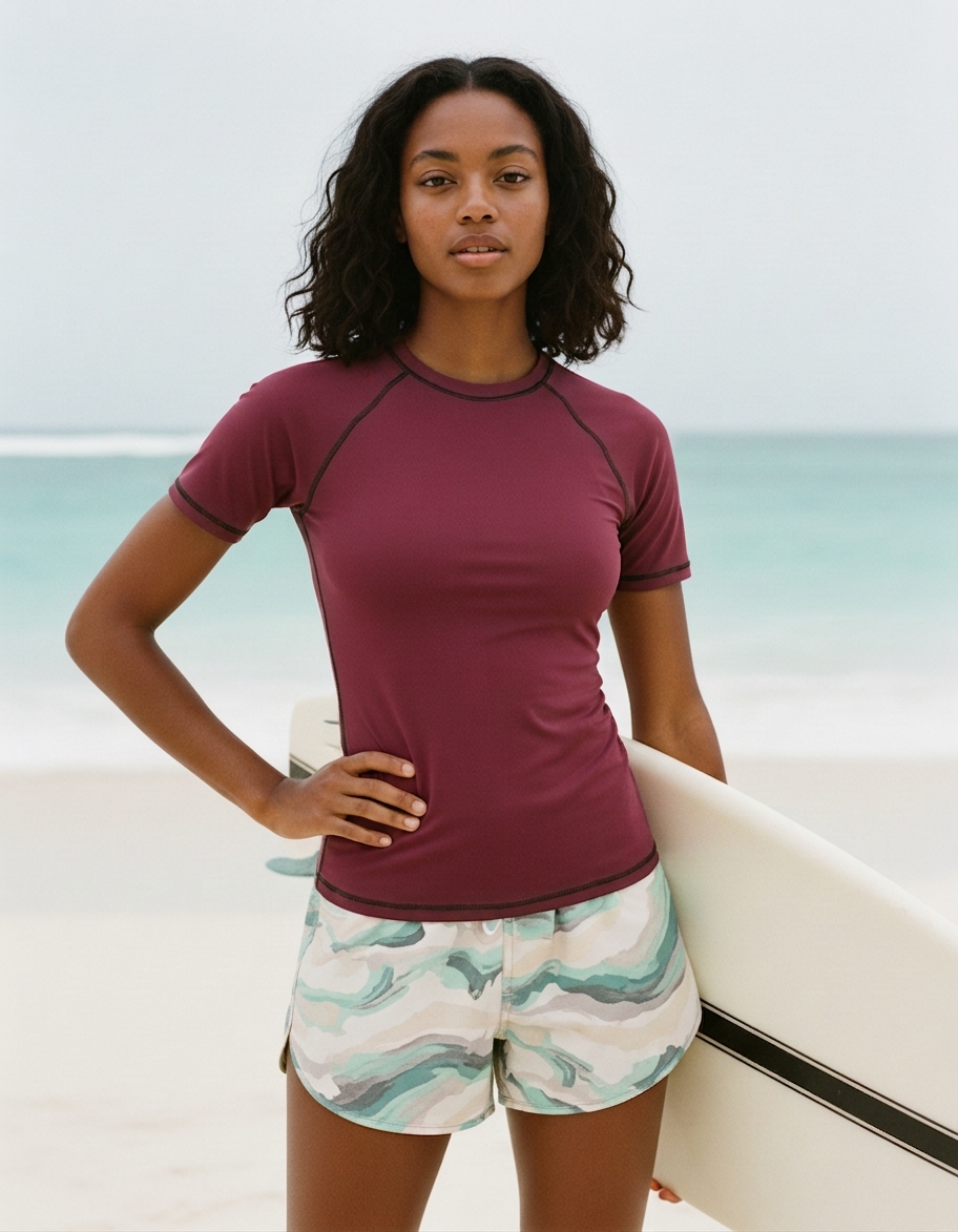 Short Sleeve in Burgundy