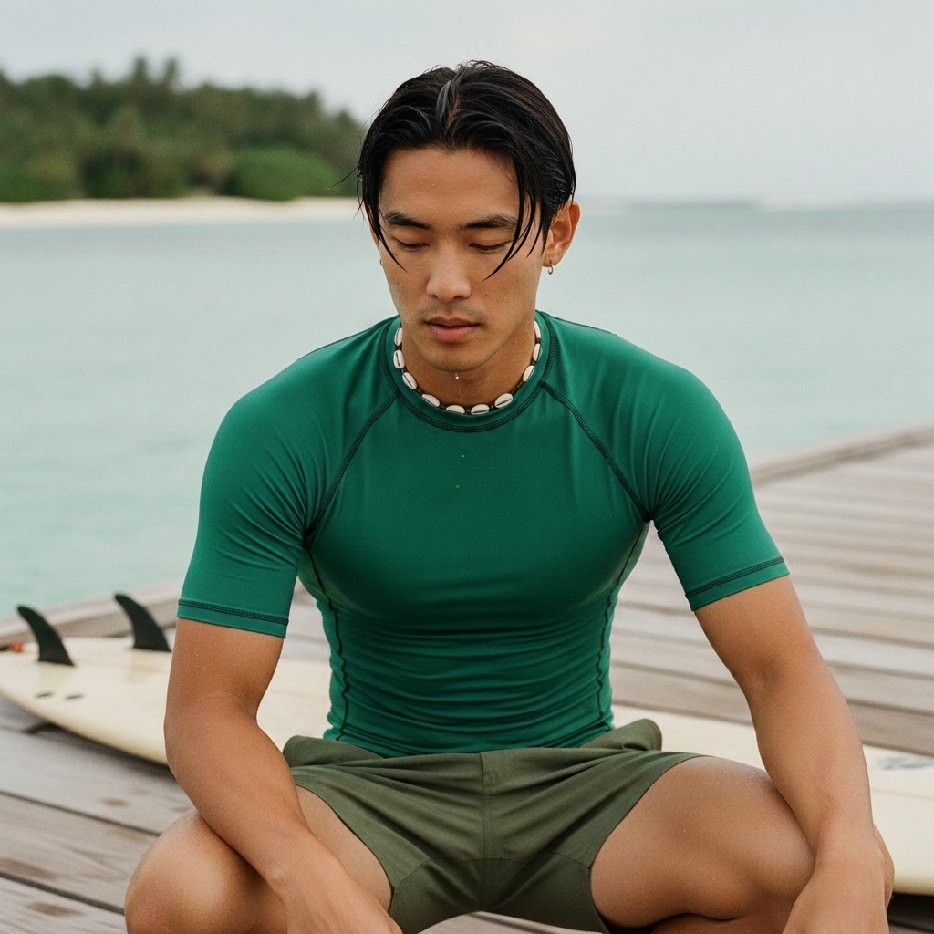 Rash guard in Malachite