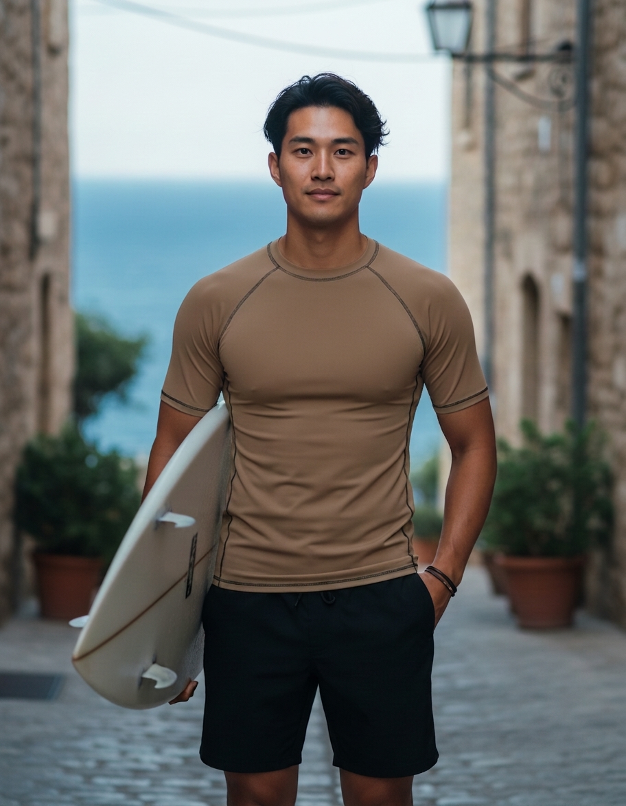 Rash guard in Toffee