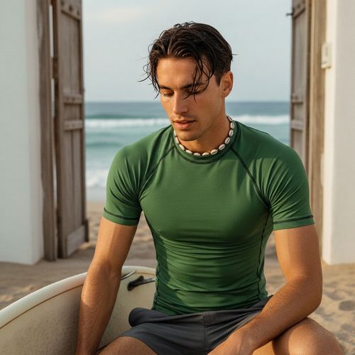 Moss Green Rash Guard Men's Rashguard — Lolekai