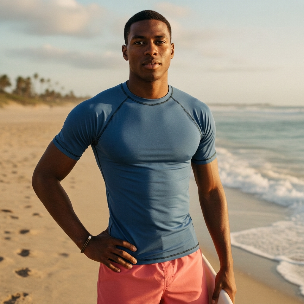 Rash guard in Slate Blue
