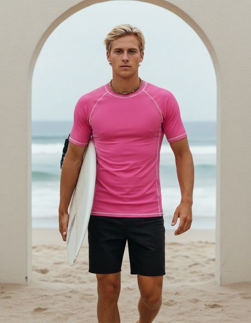 Schiaparelli Pink Rash Guard Men's Rashguard — Lolekai