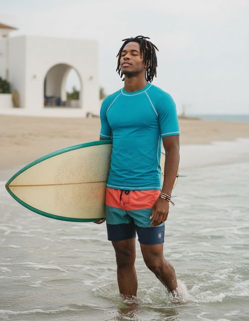 Caribbean Blue Rash Guard Men's Rashguard — Lolekai