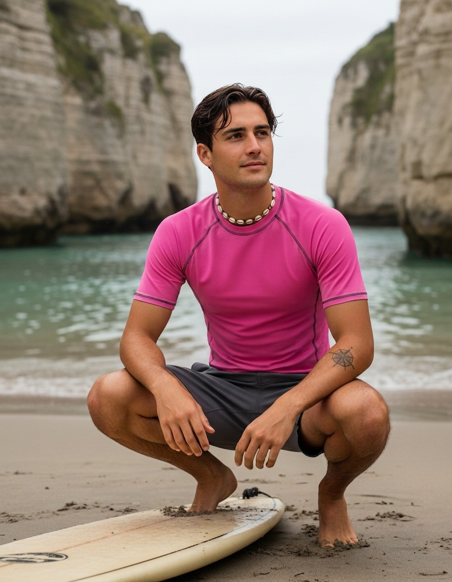 Rash guard in Barbie Pink