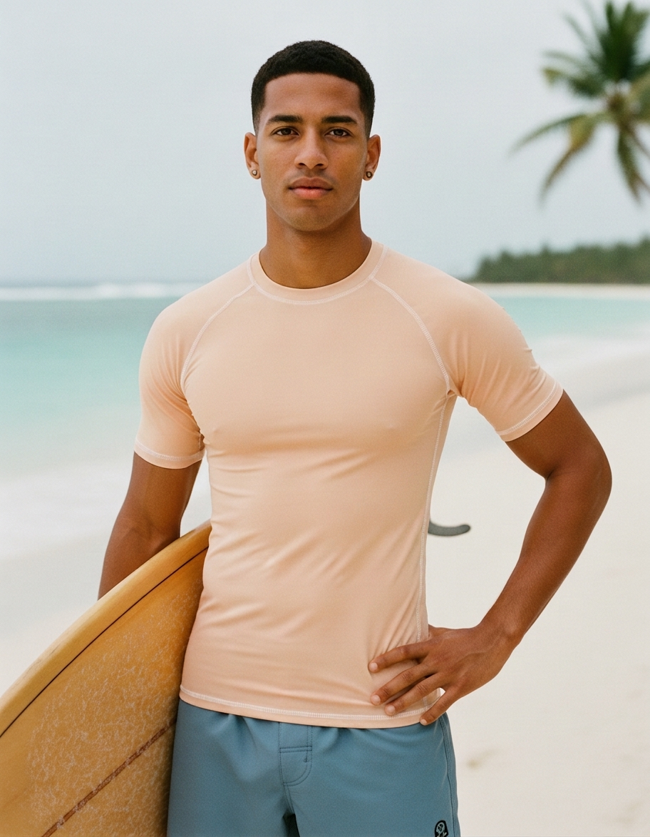 Rash guard in Peach