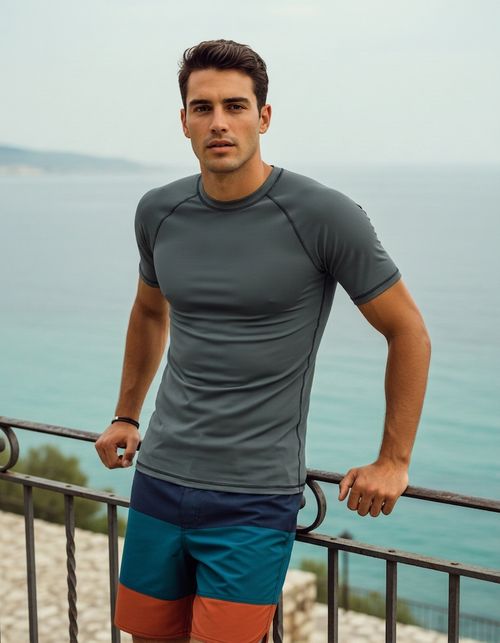 Gunmetal Rash Guard Men's Rashguard — Lolekai