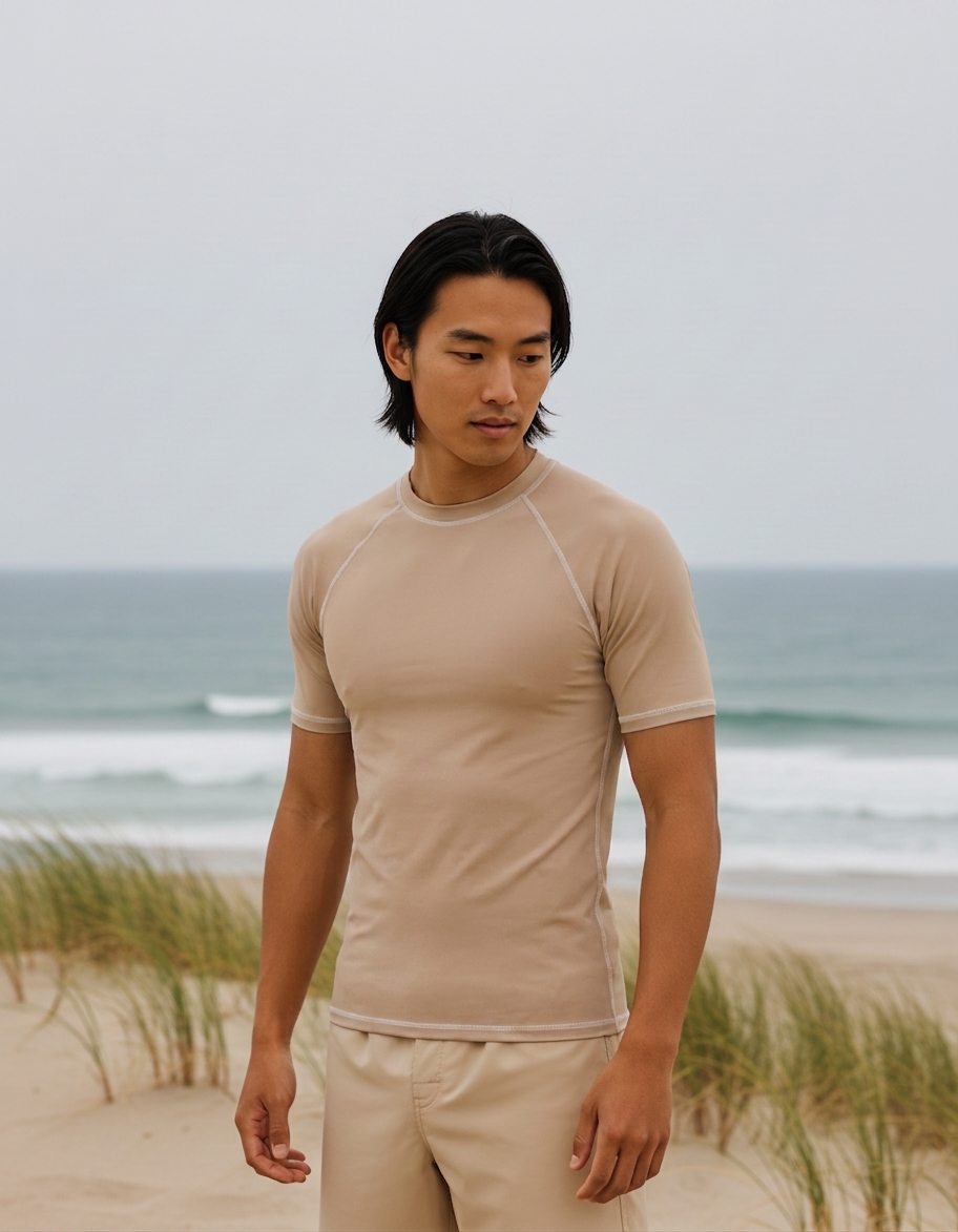 Rash guard in Fawn