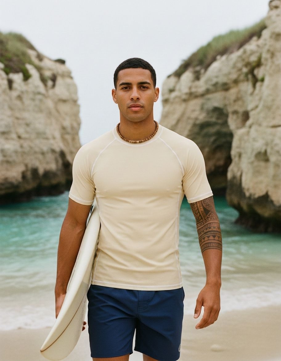 Papaya Whip Rash Guard Men's Rashguard — Lolekai