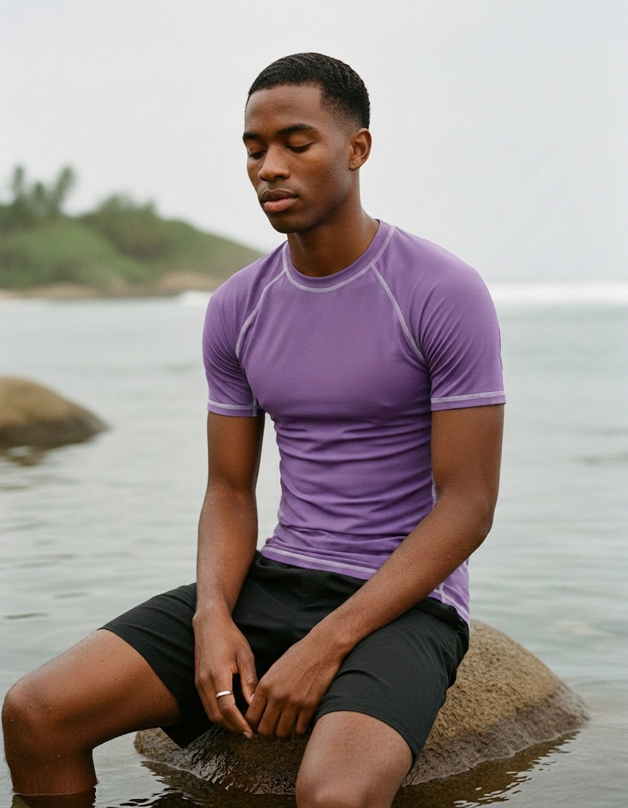 Rash guard in Amethyst