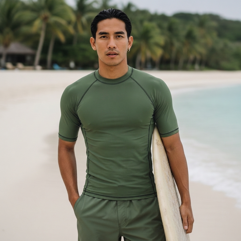 Rash guard in Olive