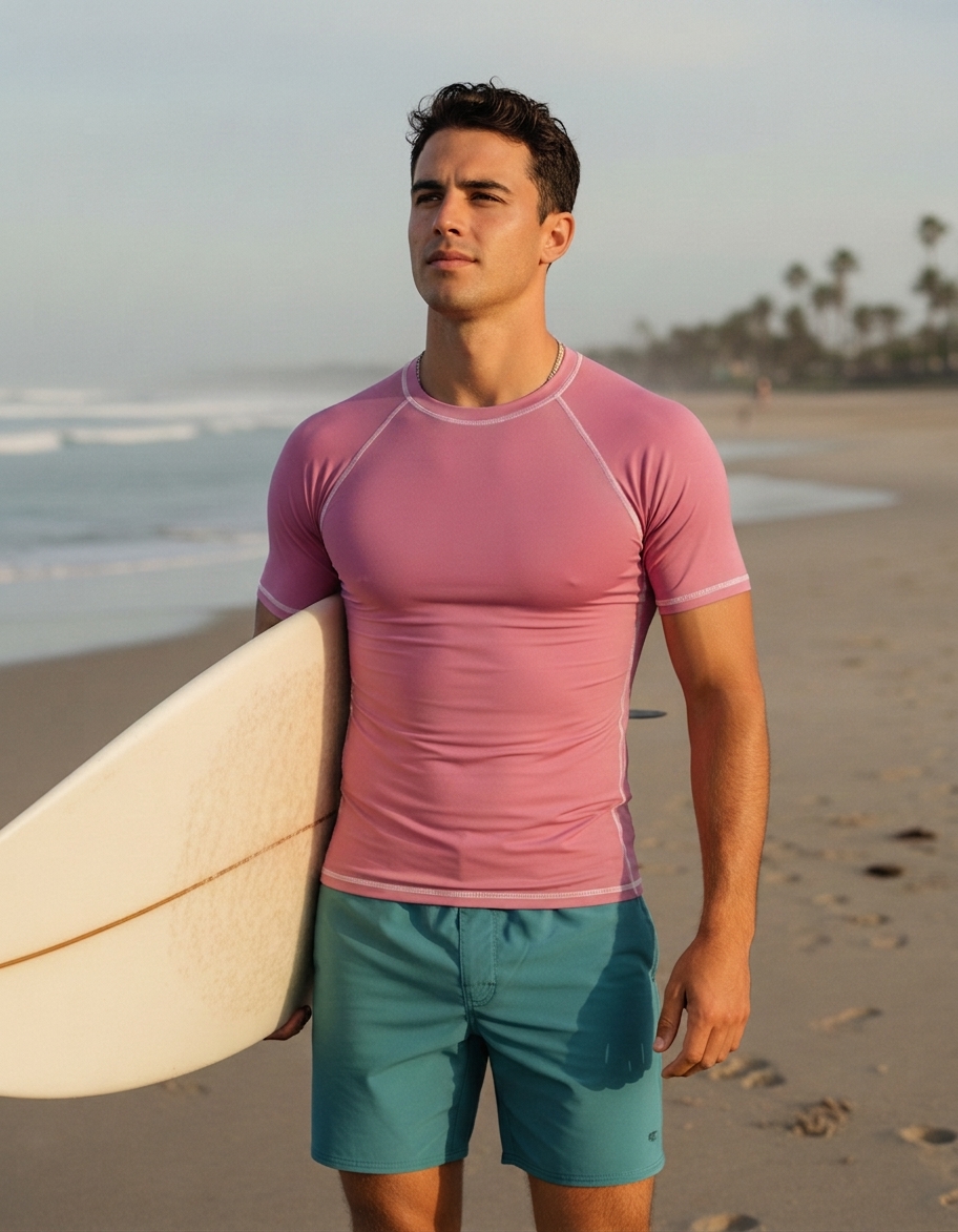 Rash guard in Rose