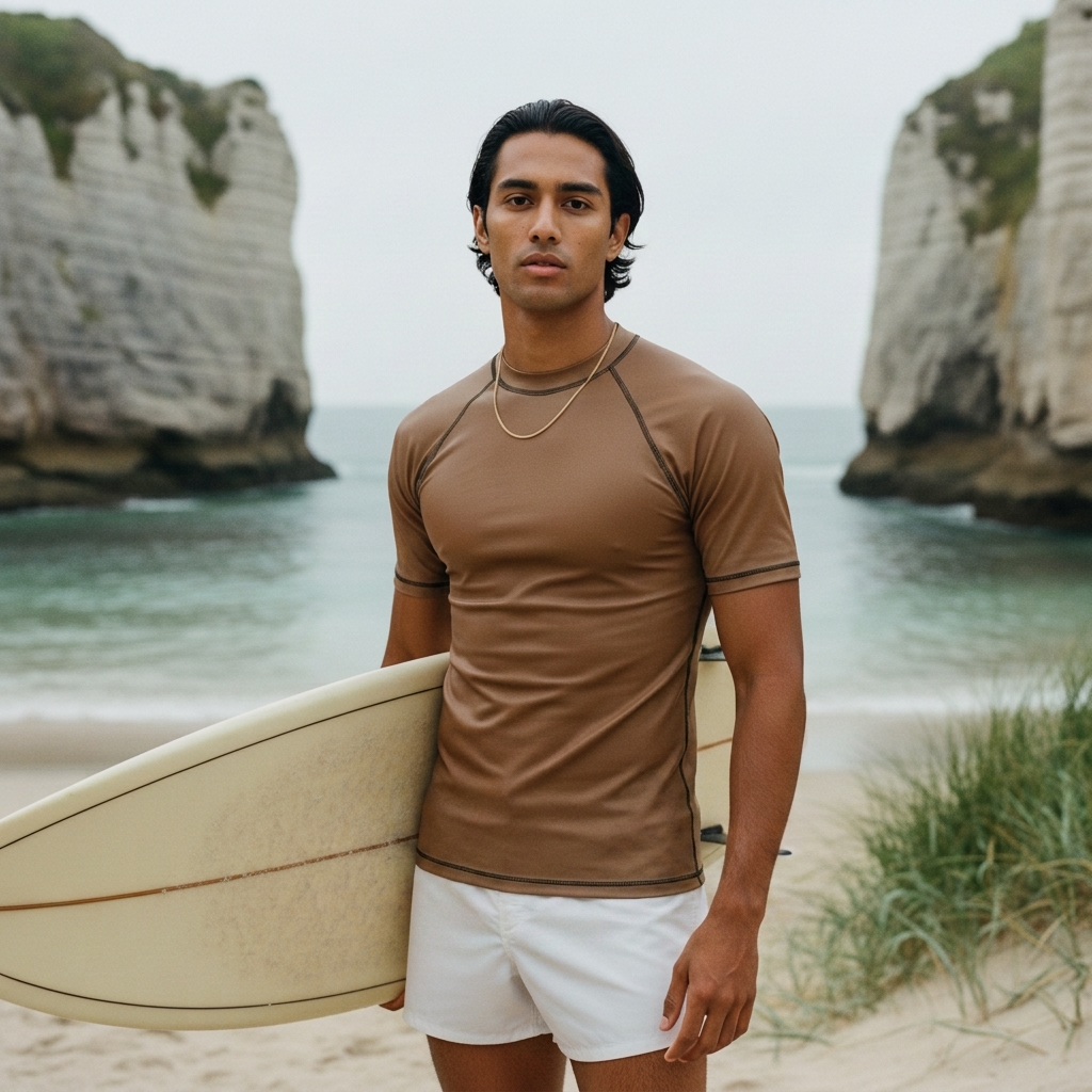 Rash guard in Leather
