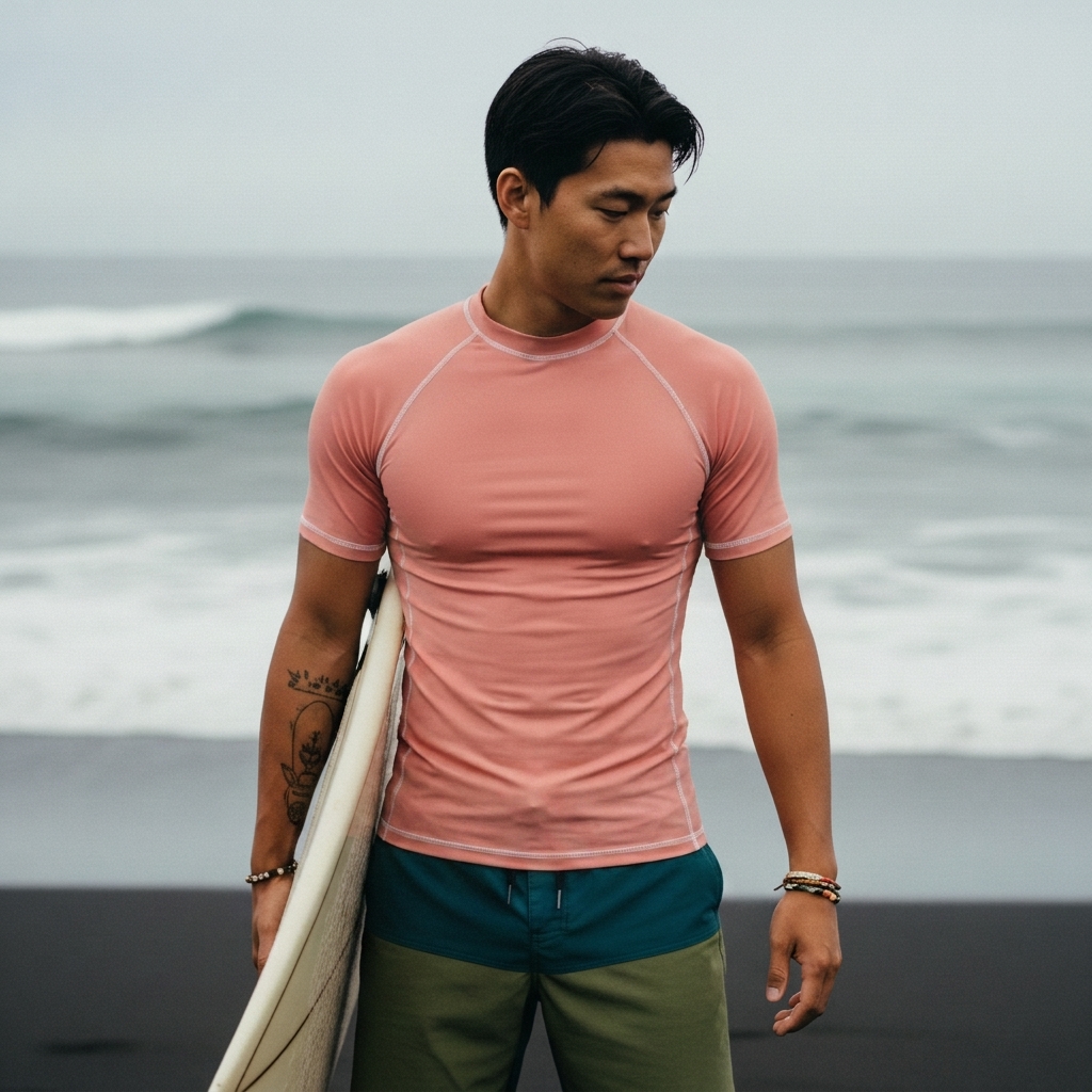 Rash guard in Salmon