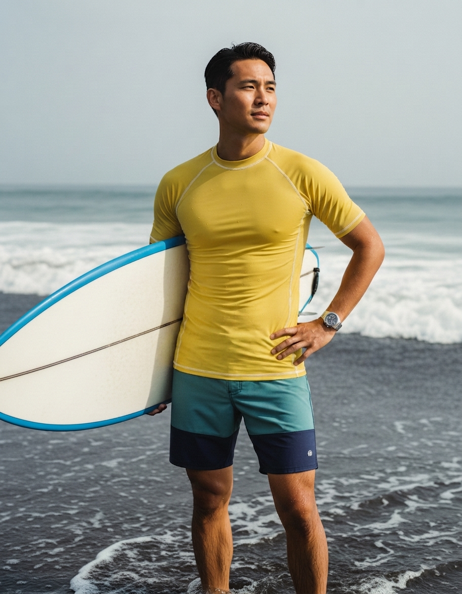 Men's rash guard in Bauhaus Yellow