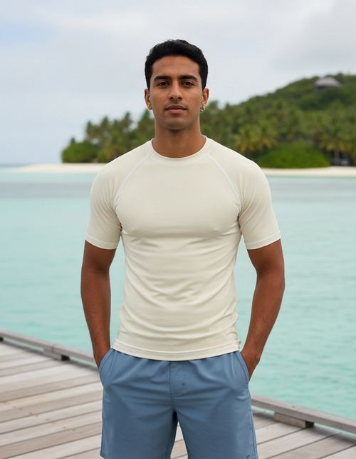 Linen Cream Rash Guard