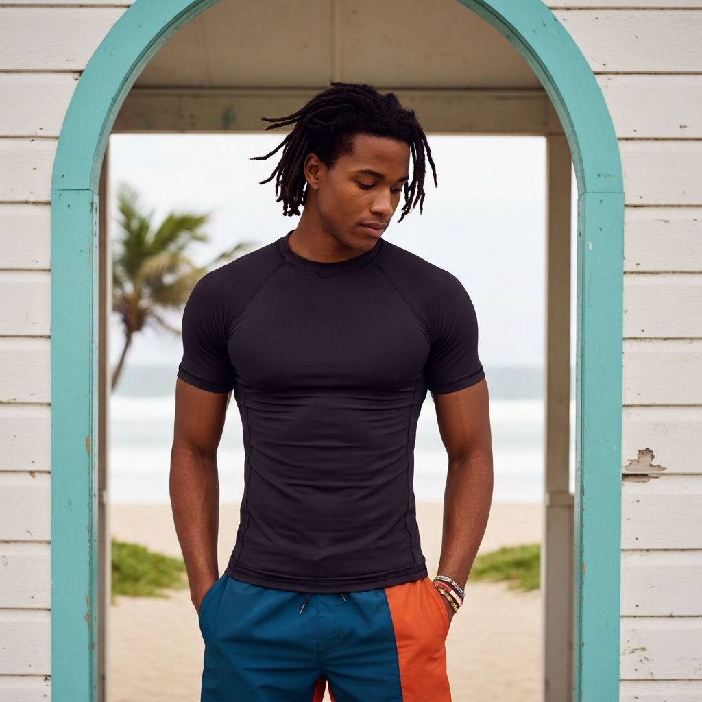 Men's rash guard in Blackberry