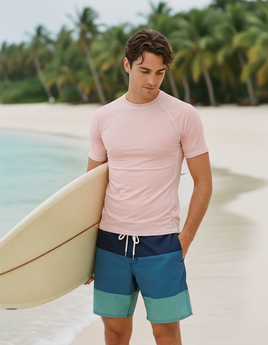 Rash guard in Rose Quartz