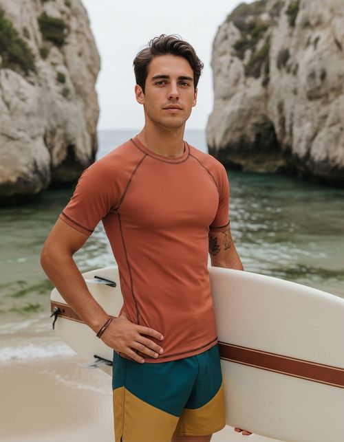 Rust Rash Guard Men's Rashguard — Lolekai