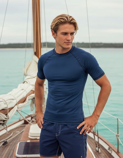 Prussian Blue Rash Guard Men's Rashguard — Lolekai