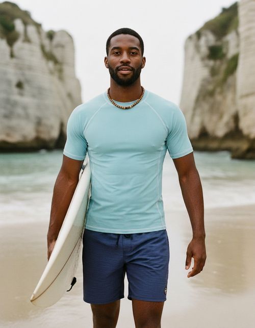 Powder Blue Rash Guard Men's Rashguard — Lolekai