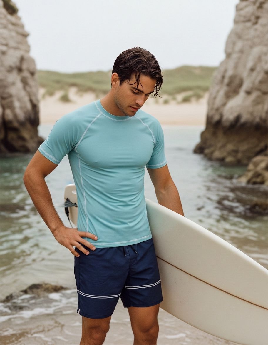 Glacier Blue Rash Guard Men's Rashguard — Lolekai