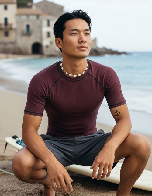 Bordeaux Rash Guard Men's Rashguard — Lolekai