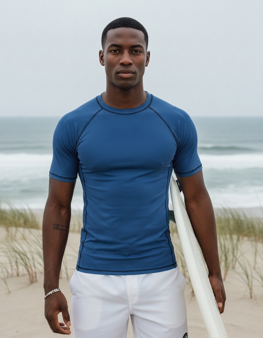 Rash guard in Classic Blue