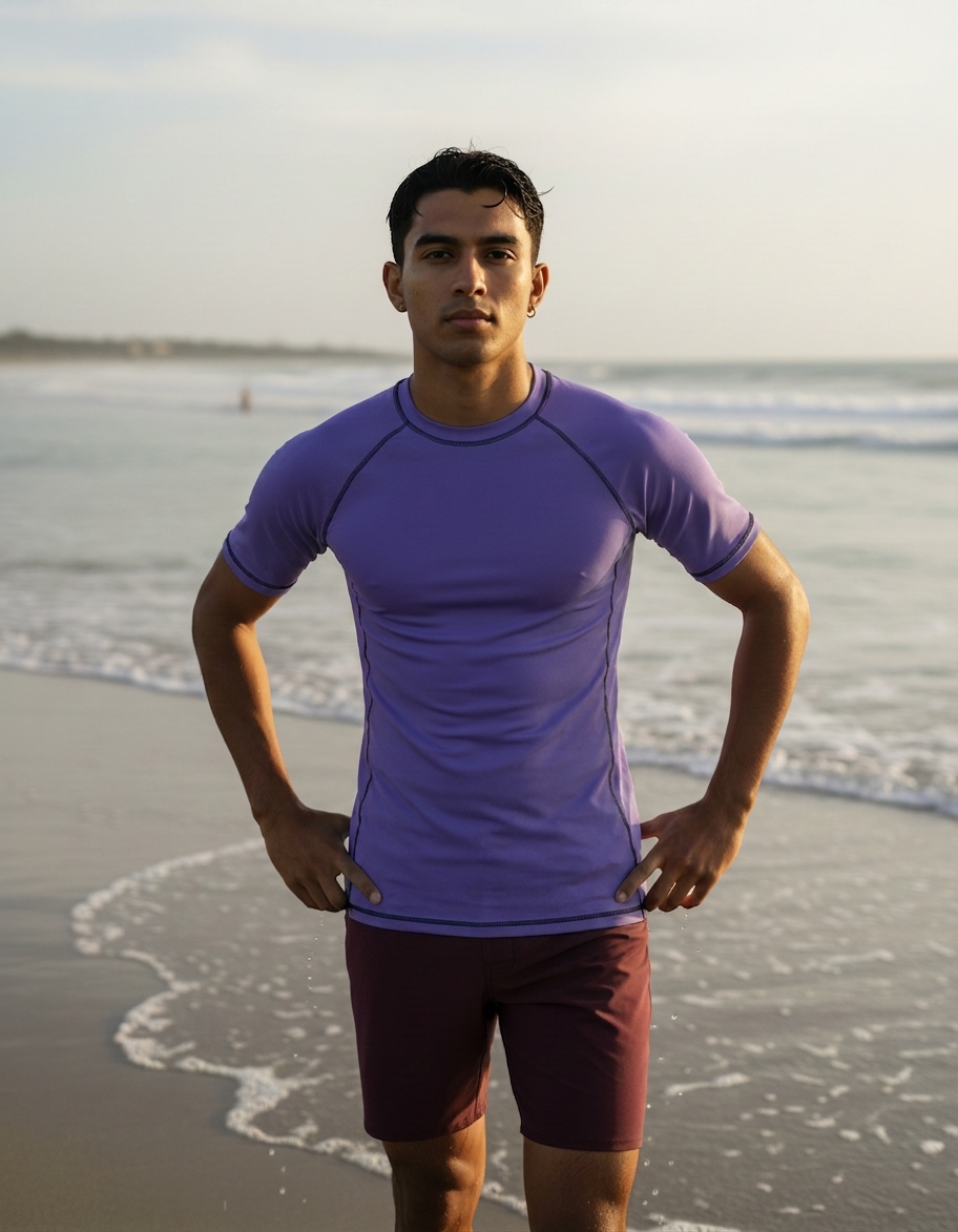 Men's rash guard in Ultra Violet
