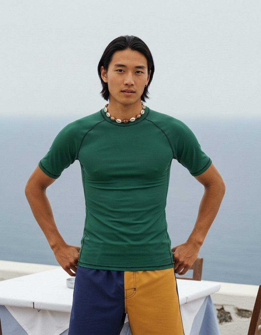 Rash guard in Runway Emerald
