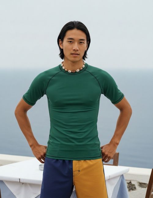 Runway Emerald Rash Guard Men's Rashguard — Lolekai