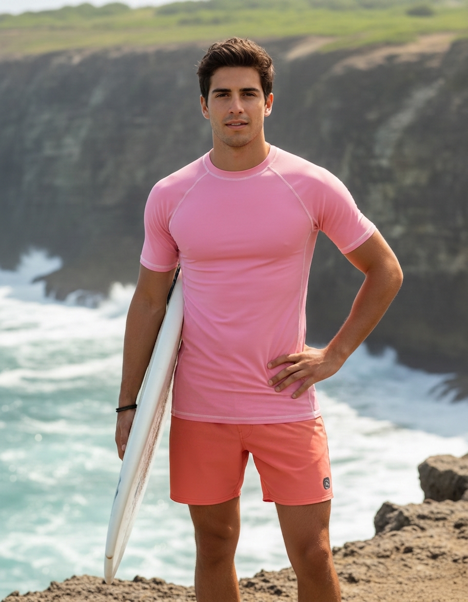 Rash guard in Flamingo