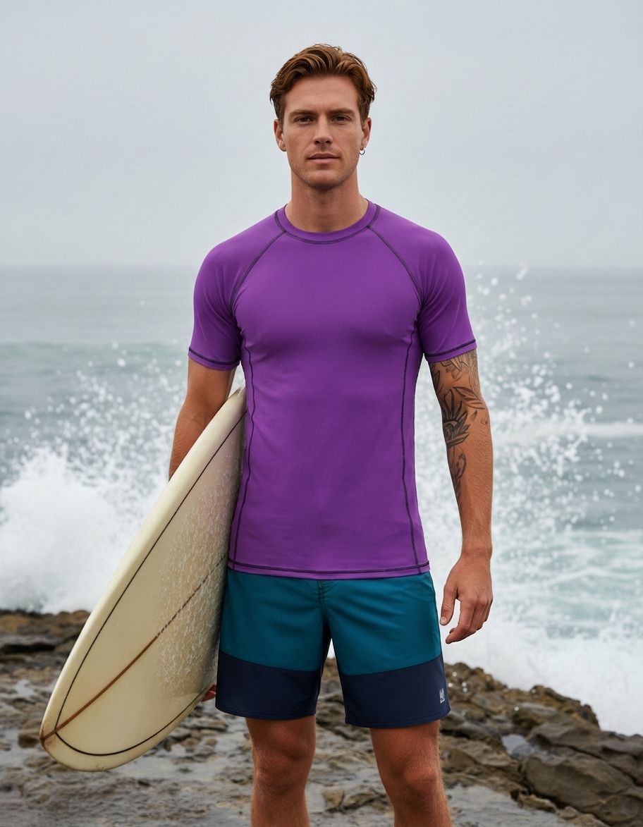 Purple Rash Guard Men's Rashguard — Lolekai