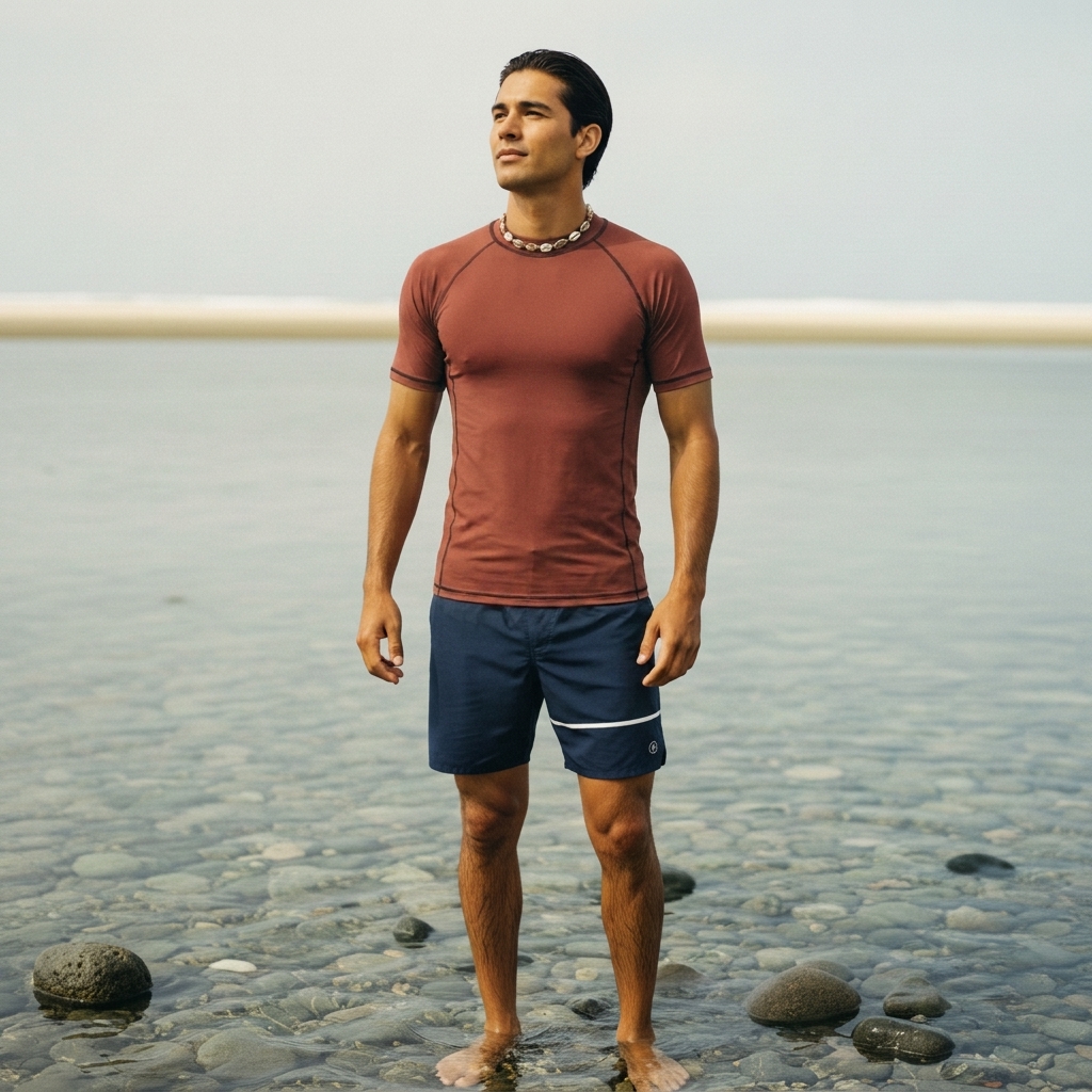 Rash guard in Cedar