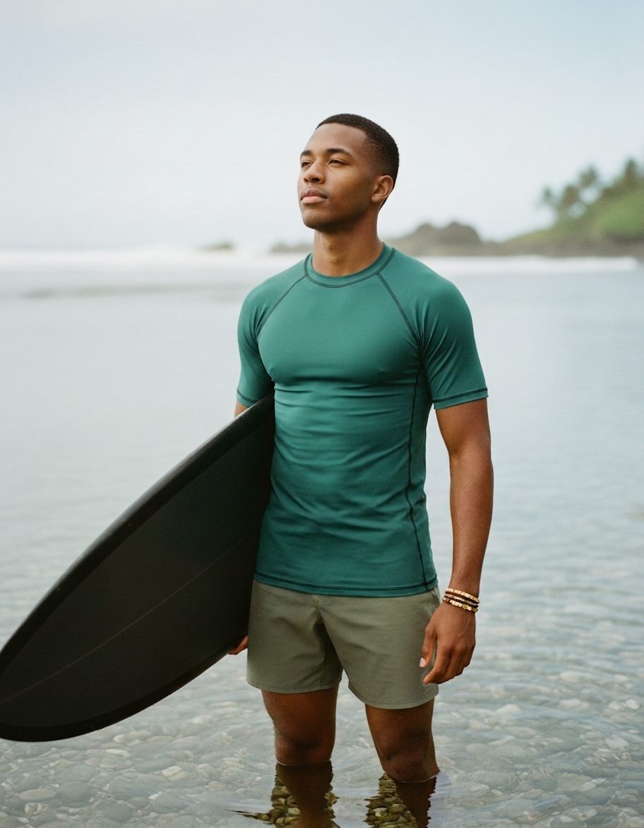 Rash guard in Pine