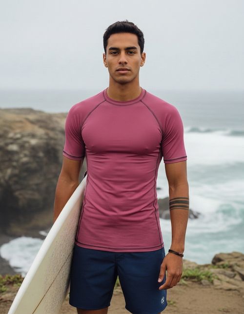 Raspberry Rash Guard Men's Rashguard — Lolekai