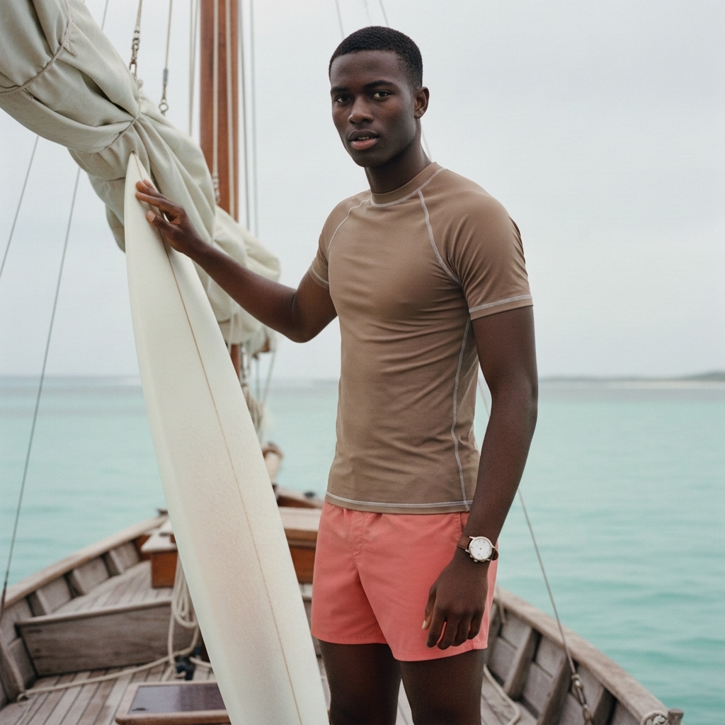 Men's rash guard in Mushroom