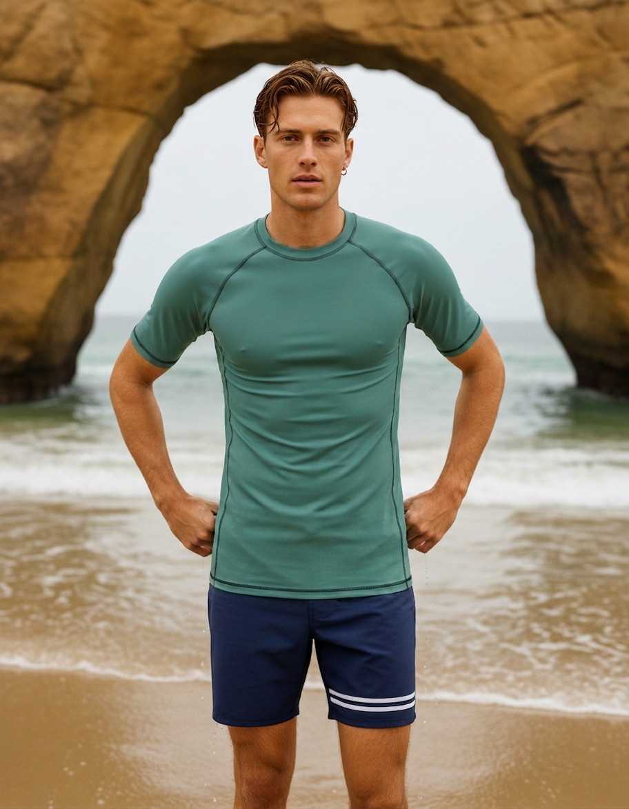 Men's rash guard in Tourmaline