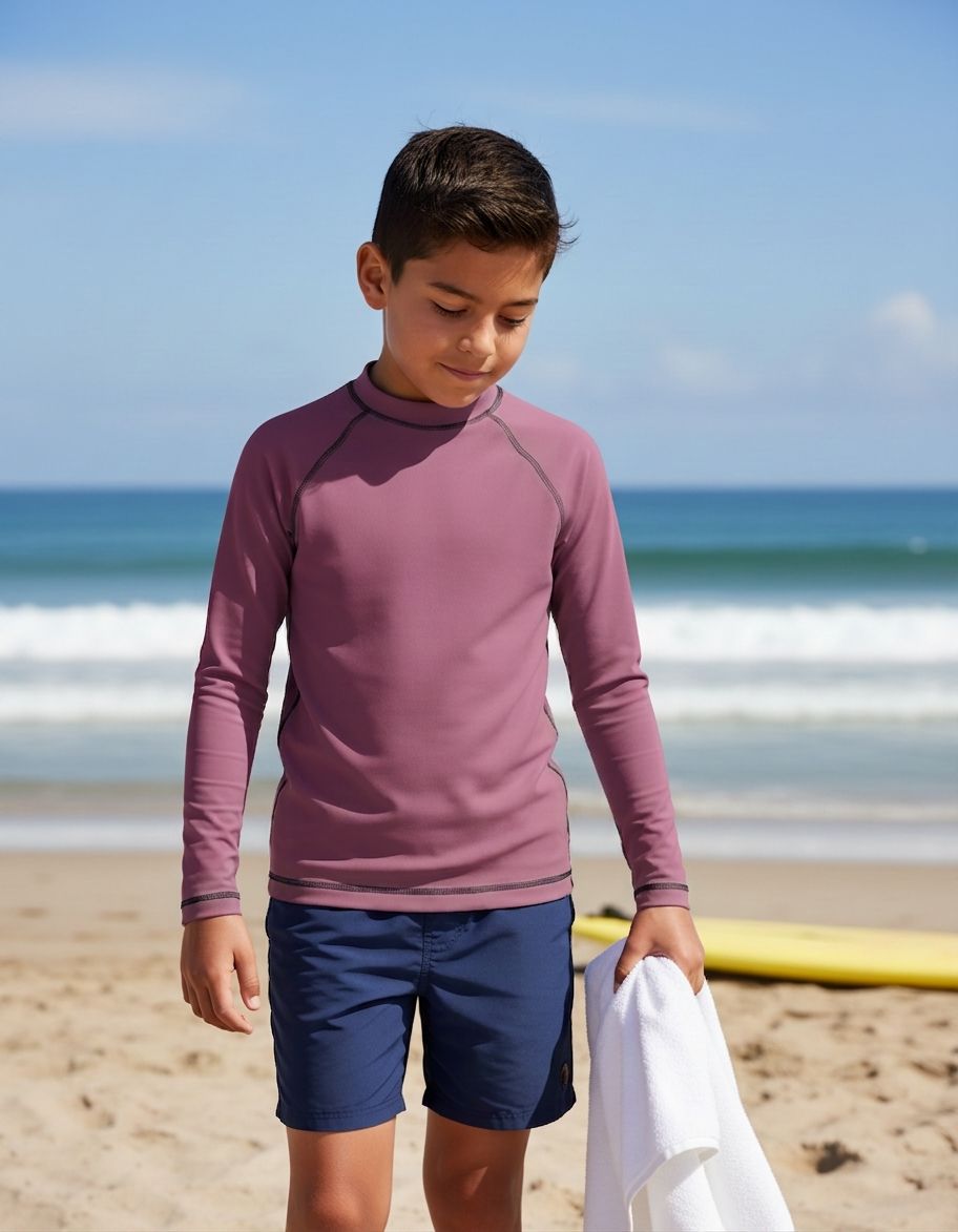 Kids Mauve Rash Guard Kids Rash Guard — Lolekai